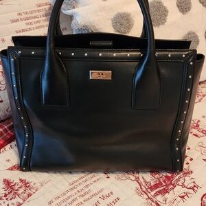 Kate Spade Black Tote with Silver Studs Very Good Condition See Pic Showing Spot